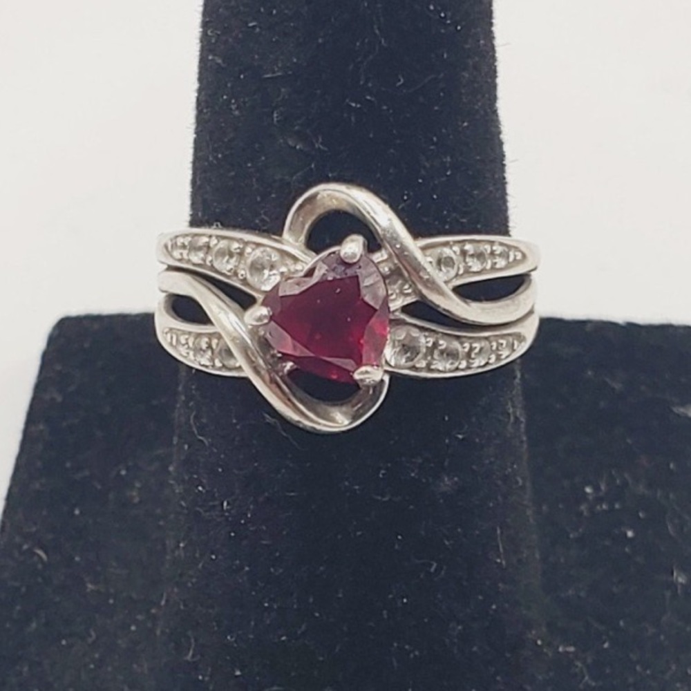 Vintage 925 Silver Ruby Ring size 8